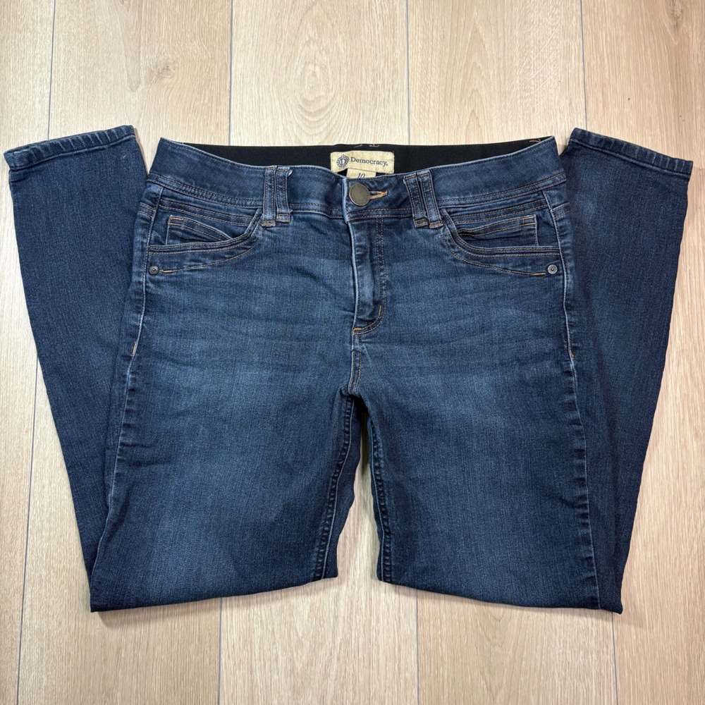 Democracy Ab Solution Skinny Jeans Dark Indigo Blue Stretch Denim Size 10